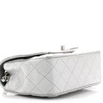 Metallic Lambskin Quilted Mini Rectangular Flap Silver