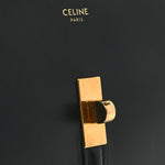 Satinated Calfskin Mini 16 Top Handle Bag Black