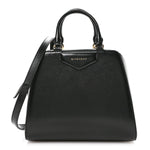 Tumbled Buffalo Mini Antigona Cube Bag Black