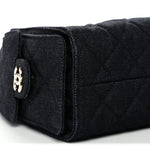Denim Quilted Mini Chanel 25 Handbag Dark Blue
