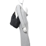 Pebbled Calfskin Medium Soho Chain Hobo Black