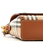 Coated Canvas Calfskin Vintage Check Small Note Crossbody Bag Briar Brown