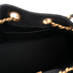 Washed Denim Quilted Mini Chanel 25 Handbag Black