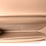 Caviar Quilted Crystal CC Wallet On Chain WOC Beige