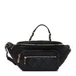 Iridescent Calfskin Quilted All About Waist Belt Bag Black