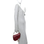 Grained Calfskin Mini Saddle Bag Red