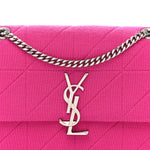 Jersey Wool Patchwork Monogram Medium Jamie Baguette Magenta