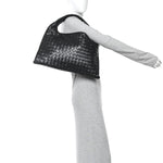 Calfskin Intrecciato Small Hop Black