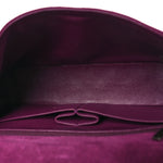 Suede Lambskin Scallop Quilted Medium Pagoda Flap Purple
