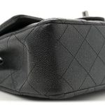 Iridescent Caviar Quilted Mini Rectangular Flap Black