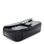 Calfskin Matelasse Aria Mini GG Marmont Shoulder Bag Black