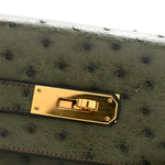 Ostrich Kelly Sellier 32 Vert Olive