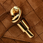 Suede Intrecciato Andiamo Pouch On Strap Amber