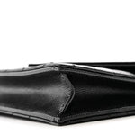 Grain De Poudre Matelasse Chevron Monogram Envelope Chain Wallet Black