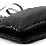 Tessuto Nylon Soft Calf Double Zip Crossbody Bag Black