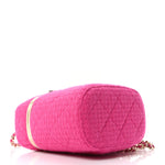 Tweed Quilted Small Vanity Case Fuchsia