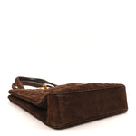 Suede Quilted Tote Brown