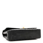 Lambskin Chevron Quilted Medium Double Flap Black