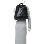 Shiny Calfskin Quilted Chanel 22 Backpack So Black