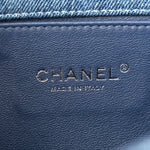 Denim Quilted Medium Boy Flap Blue