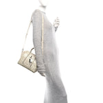 Snakeskin Mini Lock Antigona Shoulder Bag Dusty Gold
