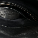 Sheepskin Matelasse Chevron Monogram Monochrome Medium College Bag Black