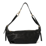 Shiny Grained Calfskin Macrocannage Medium D-Journey Bag Black