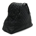 Coated Canvas Quilted Large Garment Travel Bag Black