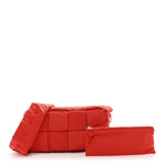 Nylon Intrecciato Padded Tech Cassette Bag Red