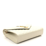 Grain De Poudre Textured Mixed Matelasse Medium Triquilt Monogram Satchel Crema Soft