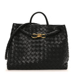 Nappa Intrecciato Medium Andiamo Shoulder Bag Black