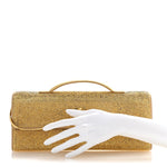Nappa Crystal Long Andiamo Top Handle Clutch Porridge