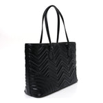Calfskin Matelasse Monochrome Large GG Marmont Tote Bag Black