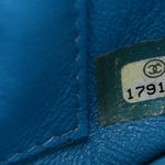 Iridescent Caviar Quilted Extra Mini Flap Light Blue