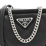 Nappa Soft Padded Mini Triangle Crossbody Pouch Black