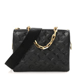 Lambskin Embossed Monogram Coussin PM Black