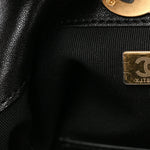 Suede Calfskin Shiny Lambskin Quilted Small Coco Base Shopping Bag Beige Black