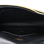 Lambskin Matelasse Chevron Monogram Envelope Chain Wallet Black
