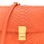 Snakeskin Medium Classic Box Flap Orange