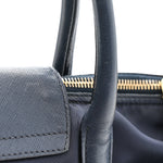 Tessuto Nylon Saffiano Shopping Tote Navy