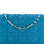 Lambskin Cannage Lady Dior Convertible Clutch Blue