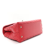Caviar Quilted Lizard Embossed Small Coco Handle Flap Red