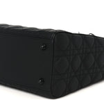 Ultra Matte Calfskin Cannage Large Lady Dior Black