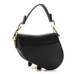 Grained Calfskin Mini Saddle Bag Black