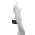 Dollar Calfskin Crystal Mini Dionysus Top Handle Bag Black Crystal