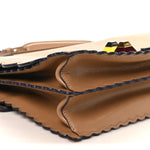 Vitello Liberty Scalloped Studded Kan I Shoulder Bag Sand
