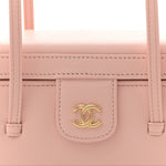 Shiny Caviar Preppy Coco Long Vanity With Strap Light Pink