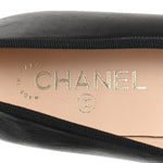 Lambskin Patent Cap Toe Ballerina Flats  39.5 Black
