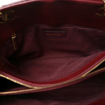 Patent Goatskin Quilted Small CC Eyelet Tote Burgundy