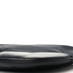 Denim Monogram Large Half Moon Hobo Black